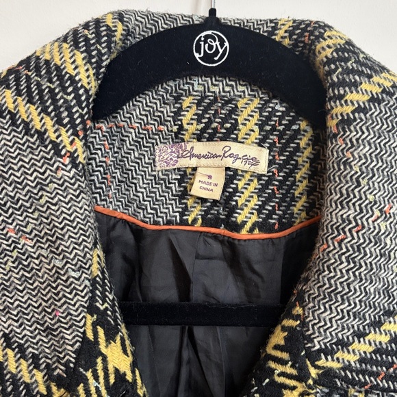 American Rag Plaid Pea Coat Small - Picture 3 of 10